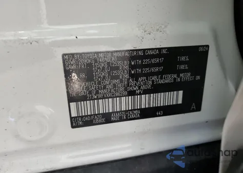 2024 Toyota Rav4 Xle from USA, damaged, VIN 2T3W1RFVXRC286299